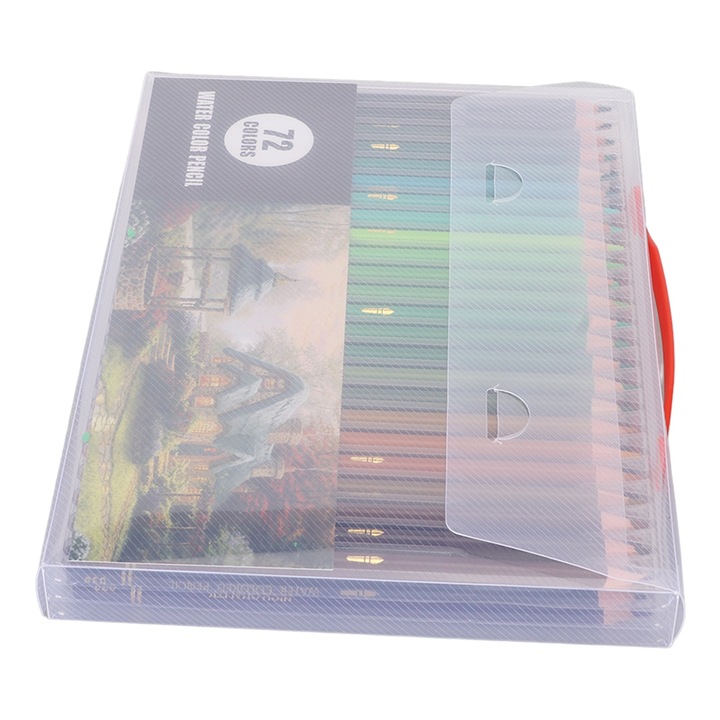 Комплект 72 броя акварелни моливи QttvbTna, разтворими във вода, многоцветни, 7,5 мм