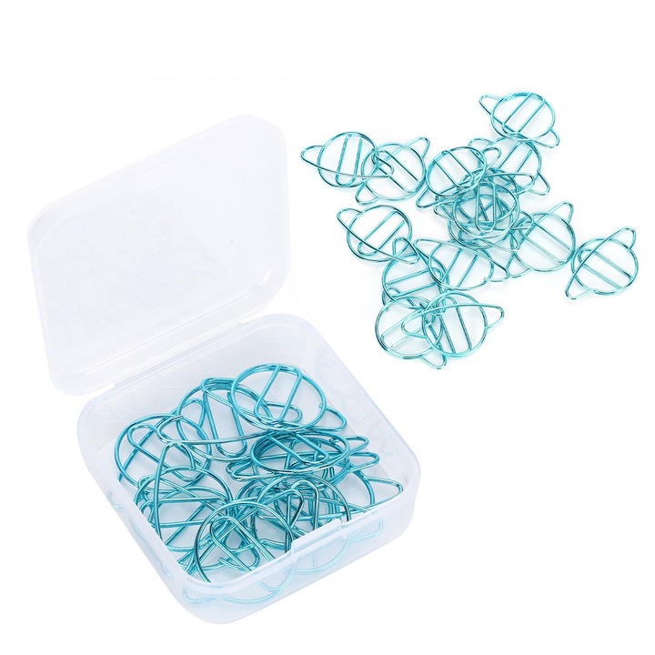 Комплект от 20 ученически щипки, AMRINUGL, метални, сини