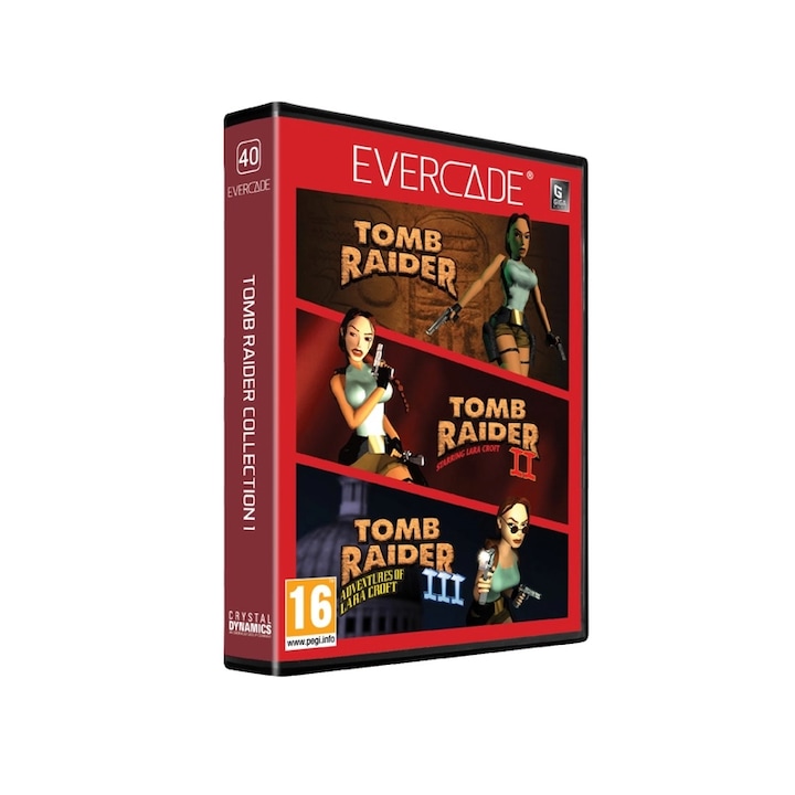 Evercade #40, Játékszoftver csomag, Tomb Raider Collection 1, 3in1, Retro, Multi Game