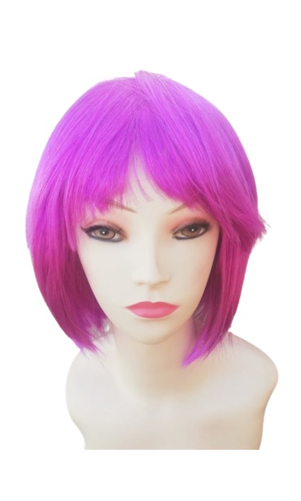 Peruca de petrecere Cleopatra scurta mov fuxia, 1buc