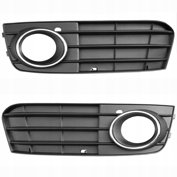 Решетка за фар, Лява, Съвместима с Audi A4 B8 2007-2011, Пластмаса, Черна