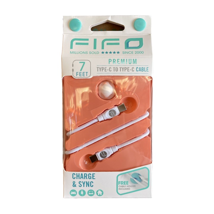 Töltőkábel, C típusú - C típusú prémium L Fifo