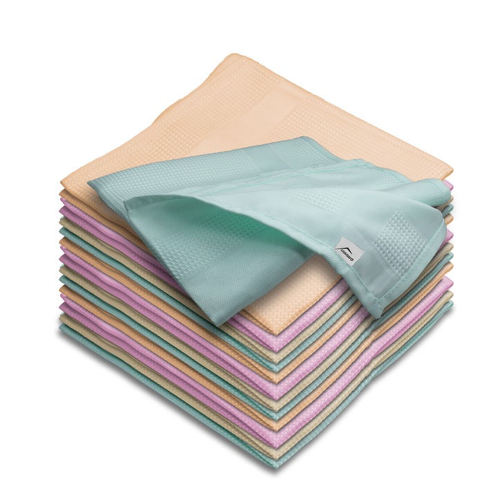 Laveta de curatat din microfibra, %100 poliester, pachet de 13, model patrat, 30x40cm