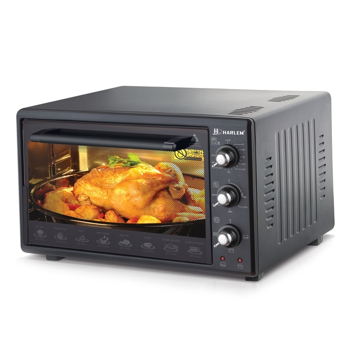 Електрическа фурна с термостат Harlem® DESTAN XXL, 1500W, обем 60L