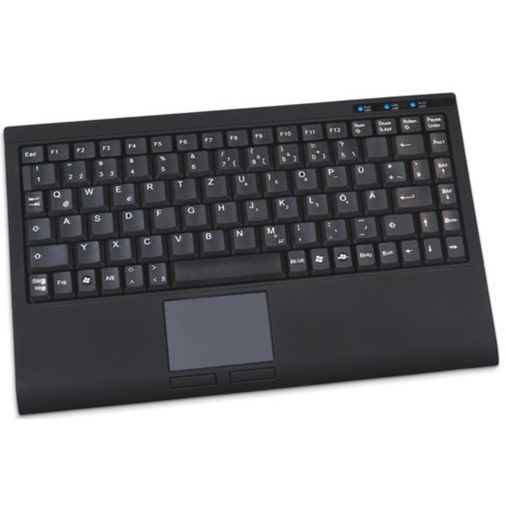 Tastatura, KeySonic ACK-540U+, mini, cablu 1.9m, negru