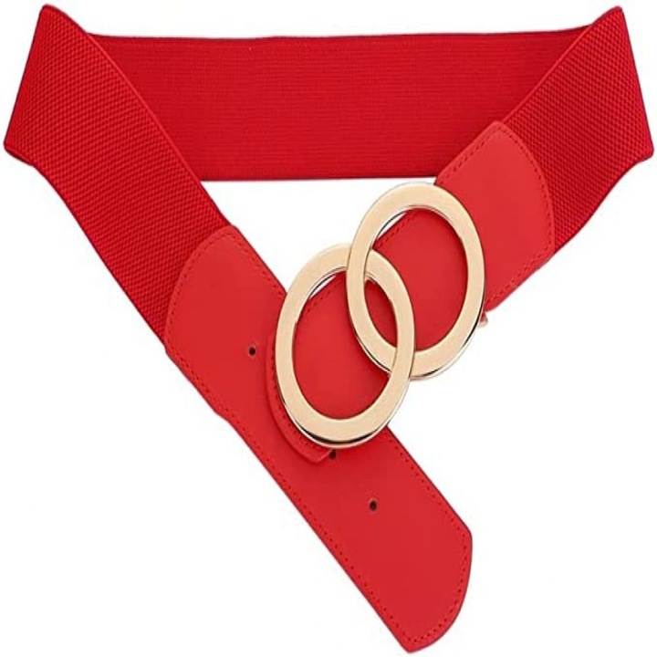 Curea elastica pentru femei, BGHYHYHI, Poliuretan, 5 x 83 cm, Rosu