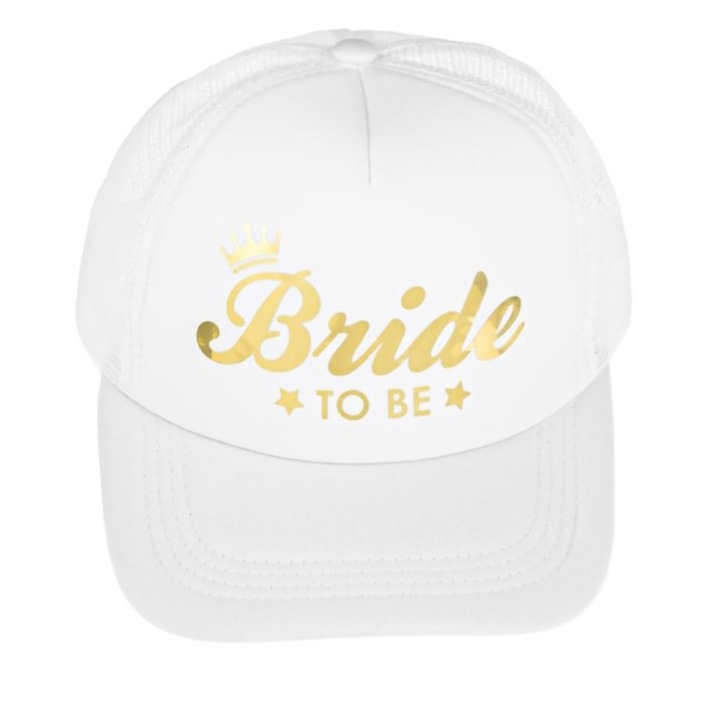 Fehér sapka aranymintás Bride to Be