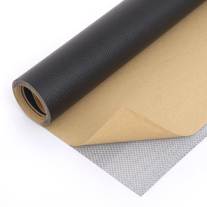 Комплект от 3 лепенки, QttvbTna, Екологична кожа, Водоустойчив, 35 x 137 см, Черен