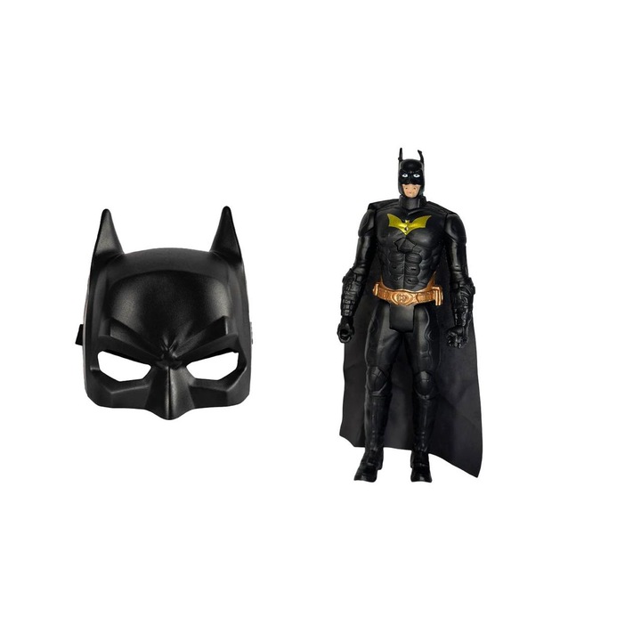 Figurina articulata BATMAN Avengers EndGame 30 cm, si Masca, plastic 20 cm, negru, HAPPY JOKER®