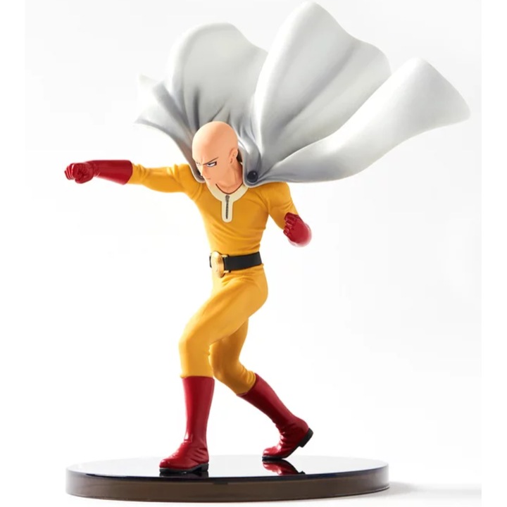 Figurina de Actiune Premium, Anime One Punch Man, Personaj Saitama, Postura de Lupta cu Pumnul, 15 cm