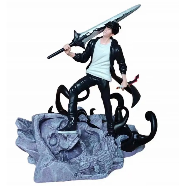 Prémium akciófigura, Anime Solo Leveling, Sung Jin-Woo karakter, álló póz karddal, 20 cm