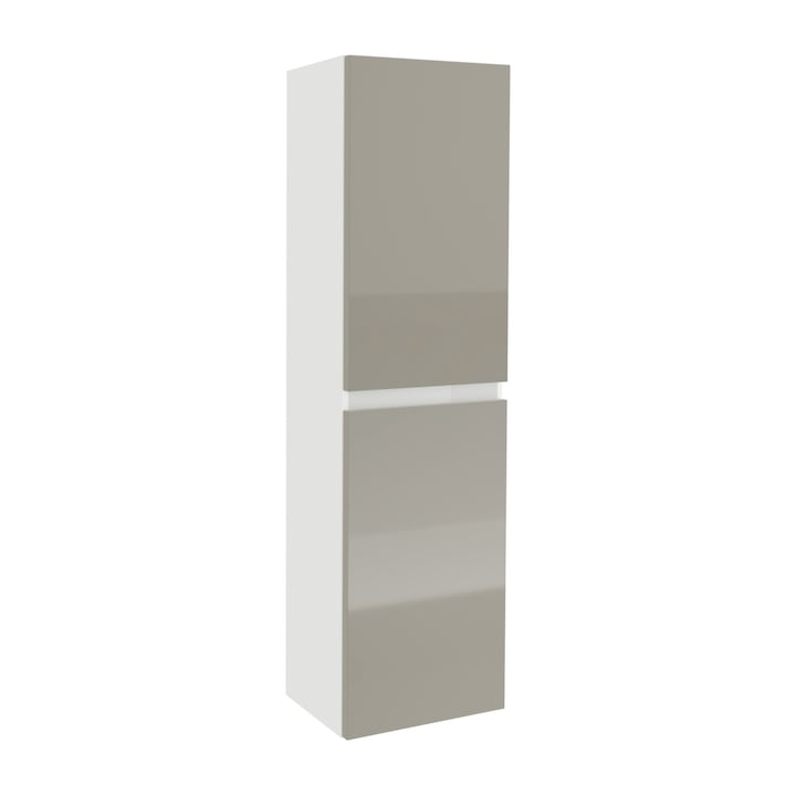 Soldat Baie haaus Zed, Suspendat, 2 Usi, Gri Lucios/Alb, MDF, L 29 x l 22 x 104 cm