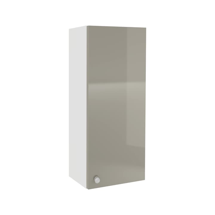 Corp Baie haaus Zaria, Suspendat, 1 Usa, Gri Lucios/Alb, MDF, L 30 x l 22 x H 72 cm
