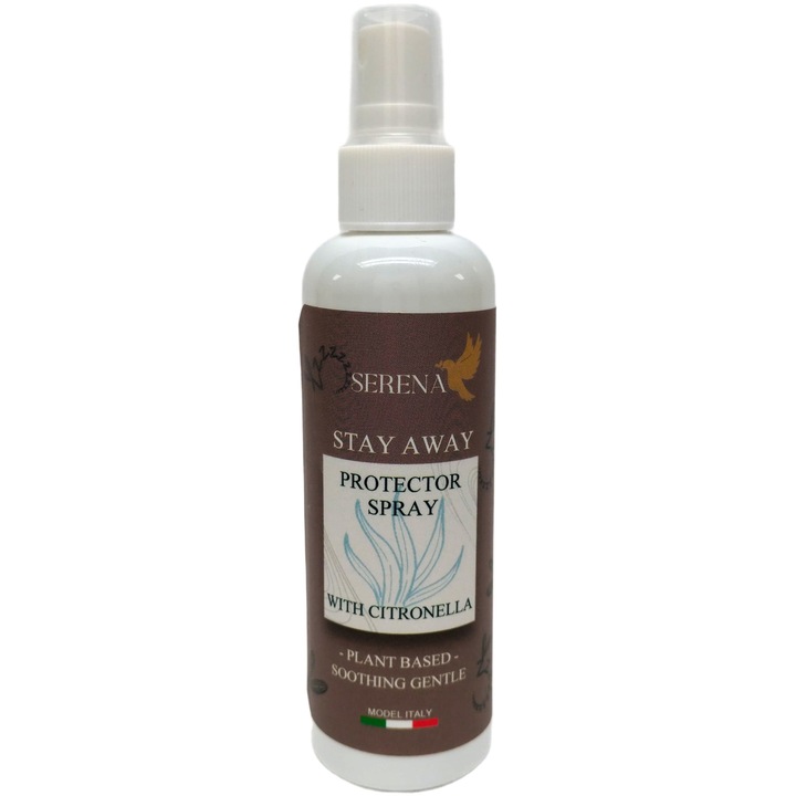 Spray natural protector contra tantarilor si insectelor, cu ulei esential de Citronella, vegan, 100ml, Serena