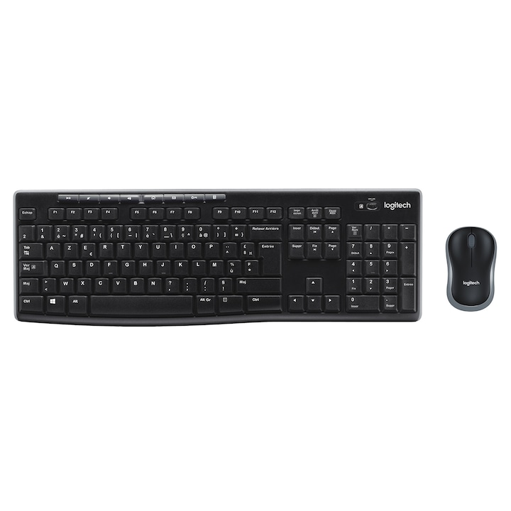 Клавиатура Logitech MK270, безжична, черна