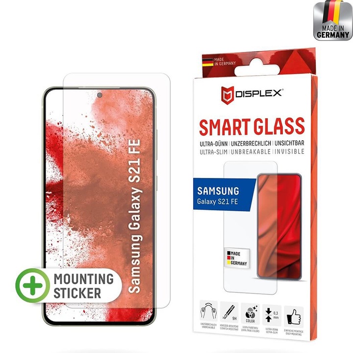 Стъклен Протектор за Samsung Galaxy S21 FE 5G - Displex Premium Smart Glass - Прозрачен