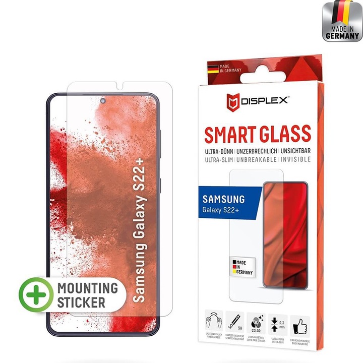 Стъклен Протектор за Samsung Galaxy S22 Plus 5G - Displex Premium Smart Glass - Прозрачен