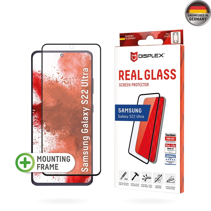 Стъклен Протектор за Samsung Galaxy S22 Ultra 5G - Displex Premium Real Glass - Прозрачен