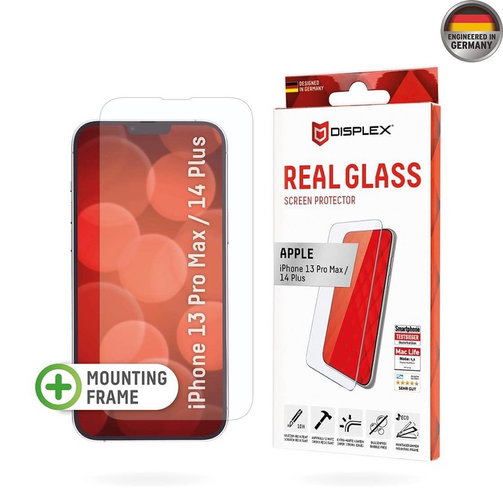 Стъклен Протектор за iPhone 13 Pro Max / 14 Plus - Displex Premium Real Glass - Прозрачен