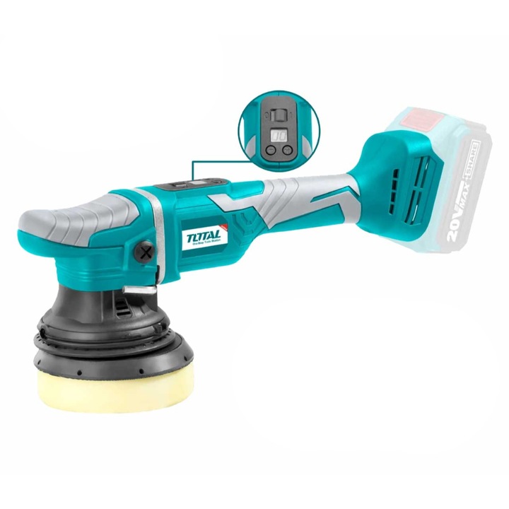 Акумулаторна безчеткова полирмашина Total Industrial, 20V, Ø 125 mm, без батерия
