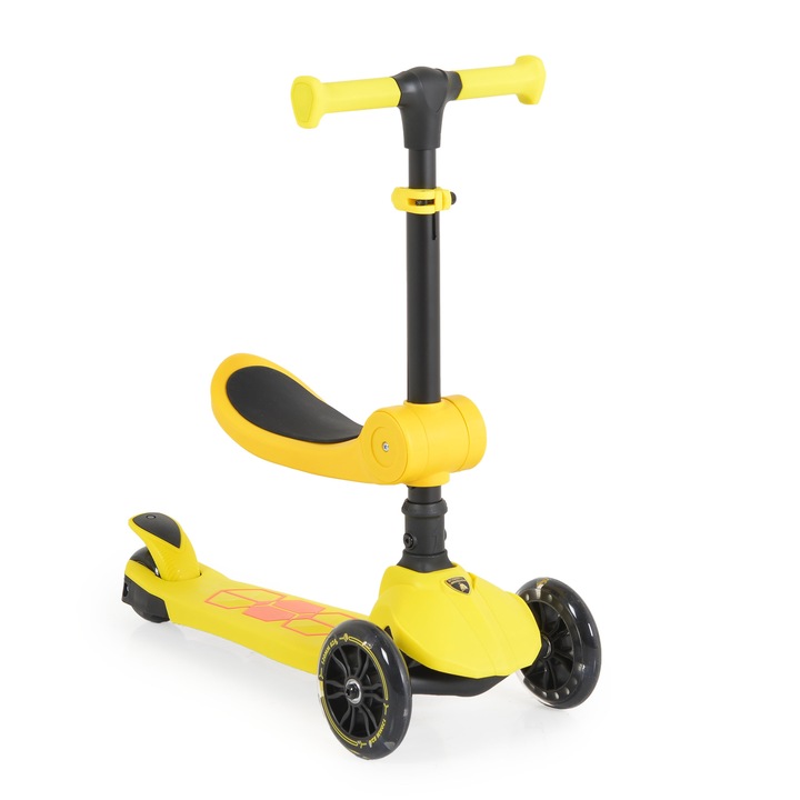 Тротинетка Lamborghini, 2в1, жълт, 3 години +