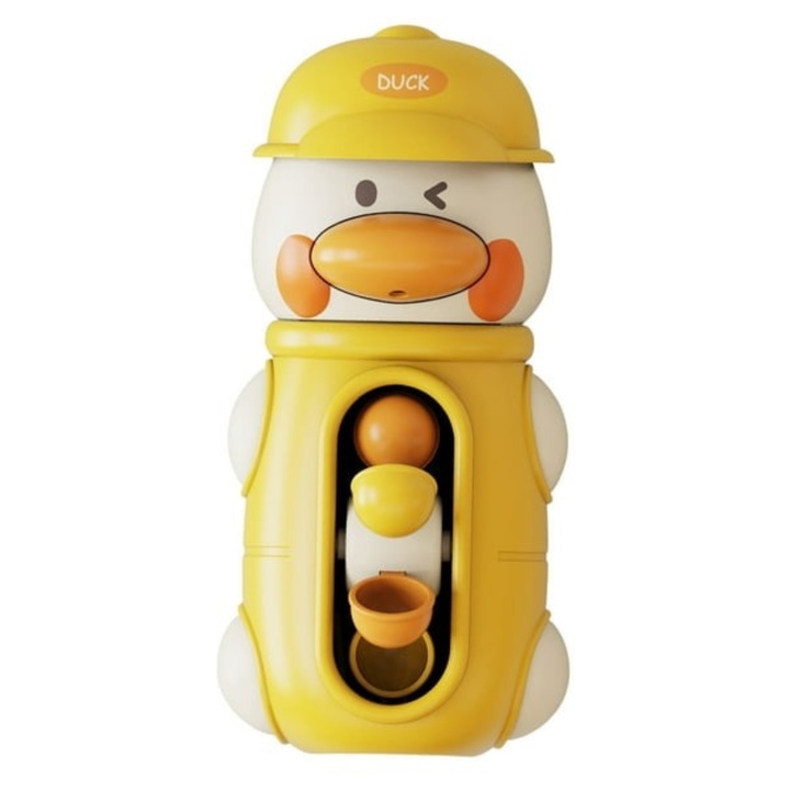 Fürdőjáték 1 éven felüli gyerekeknek, tapadókorongokkal, forgó kupakkal, garantált szórakozásért fürdés közben, ratusca modell, sárga