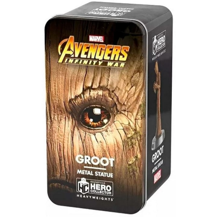 Figura, Eaglemoss Marvel Avengers Groot 1:18, Metal box, sokszínű