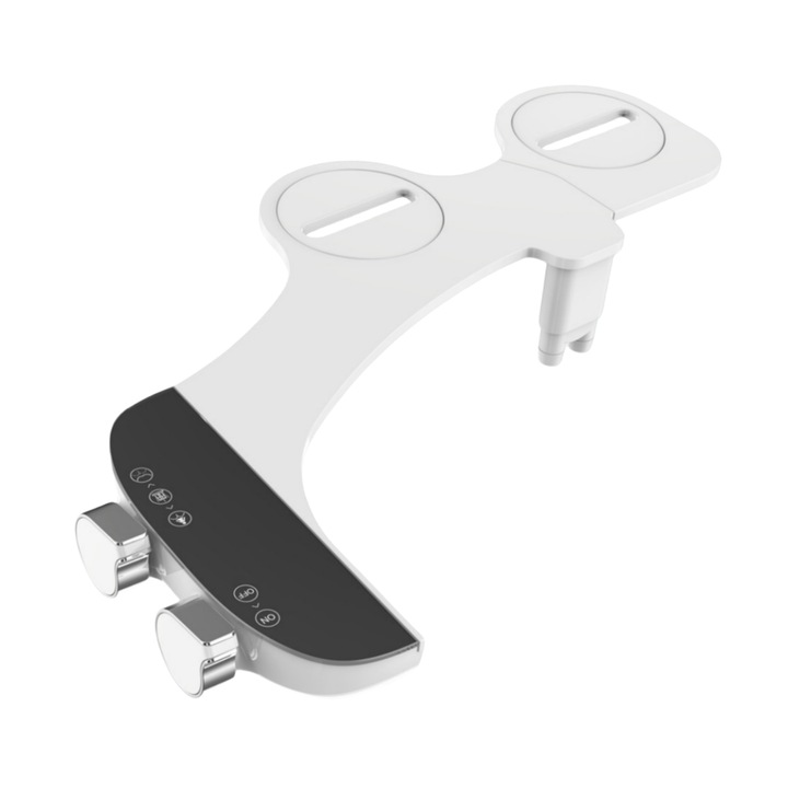 Биде, GOSTOCK, За лична хигиена, с измиване, Контрол на налягането, Поставя се към тоалетната чиния, White Nature