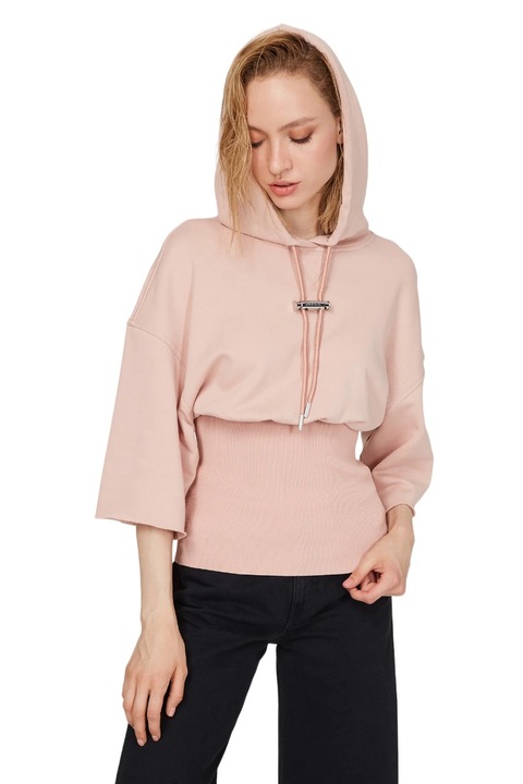 Hanorac cu gluga din bumbac Diesel SKUA0455232W, Roz pudrat