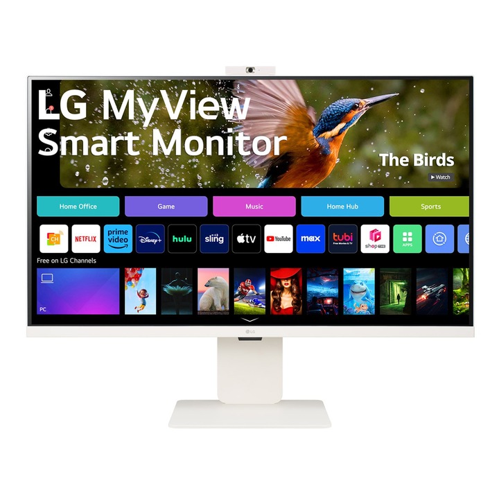LG 32SR85U-W Okos monitor, 32", IPS, 16:9, 3840x2160, 5ms, 400cd, HDMI, USBx3, USB-C, BT, Hangszóró, webOS, Wifi, Airplay, Fehér