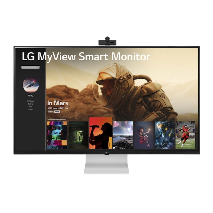 LG 43SQ700S-W Okos monitor, 43", IPS, 16:9, 4K 3840x2160, 5ms, 300cd, 2xHDMI, USBx3, USB-C, Hangszóró, WiFi, WebOS, BT, LAN, Fekete/Fehér