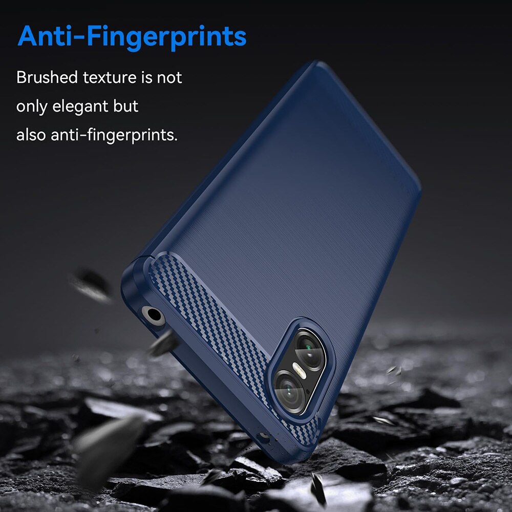 Husa pentru Sony Xperia 10 VI - Techsuit Carbon Silicone - Negru