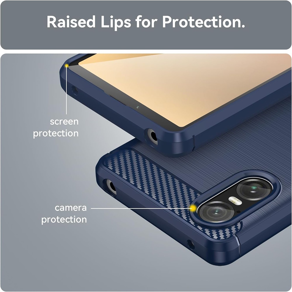 Husa pentru Sony Xperia 10 VI - Techsuit Carbon Silicone - Negru