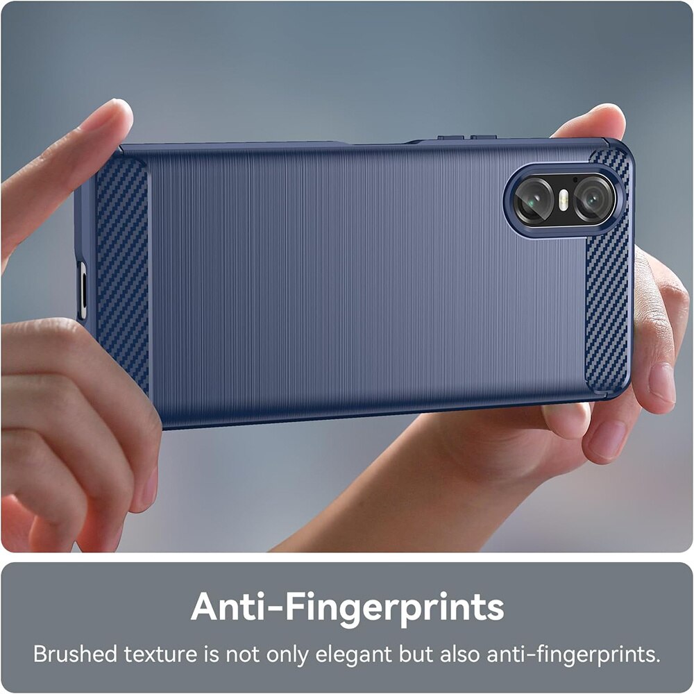 Husa pentru Sony Xperia 10 VI - Techsuit Carbon Silicone - Negru