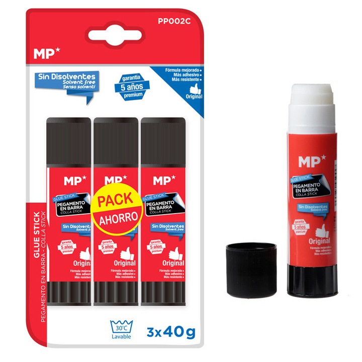 Set 3 bucati lipici Stick, MP PP002C, Transparent, 40g