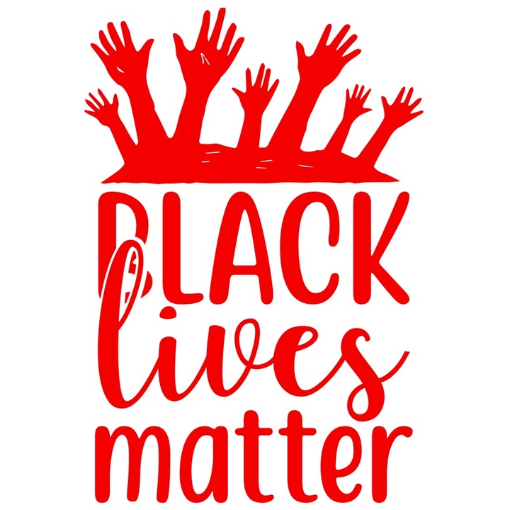 Sticker Exterior cu mesajul in engleza "Black lives matter" - vietile negre conteaza, Vinyl Rosu, 30 cm