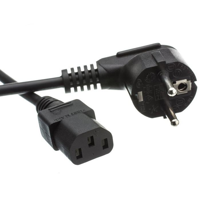 Захранващ кабел PowerTech CAB-P020, 3x0.75mm, 1.5м, черен