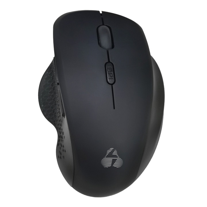 Mouse PowerTech PT-1165, wireless 2.4GHz & Bluetooth, 1600DPI, negru, 112x80x46mm