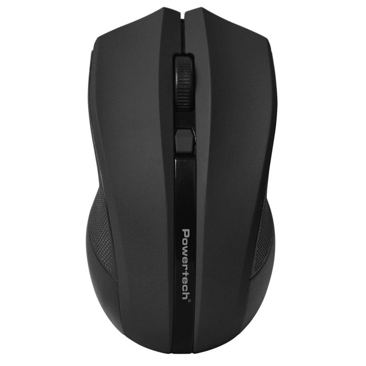 Mouse PowerTech PT-1166, wireless, 1600DPI, negru, 115x65x32mm