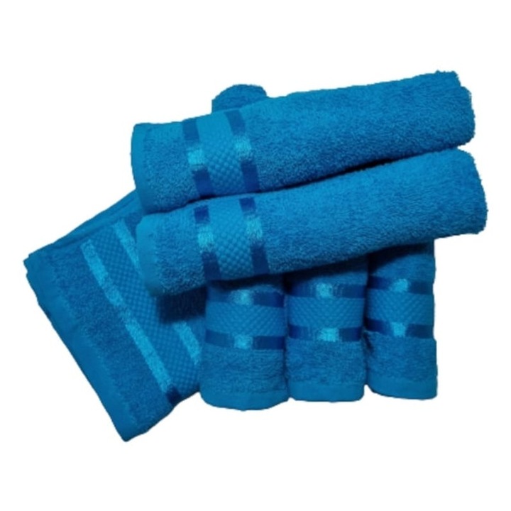Set 6 prosoape pentru maini, turcoaz, 30 x50 cm, 100% bumbac
