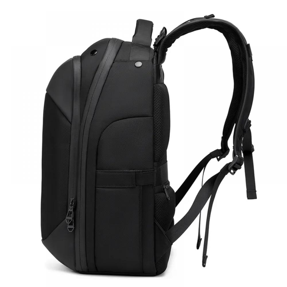 Rucsac Ozuko, compatibil cu laptop 15.6 inch, material oxford impermeabil, 28 L, structura multi-divizata, 46x18x32 cm, negru