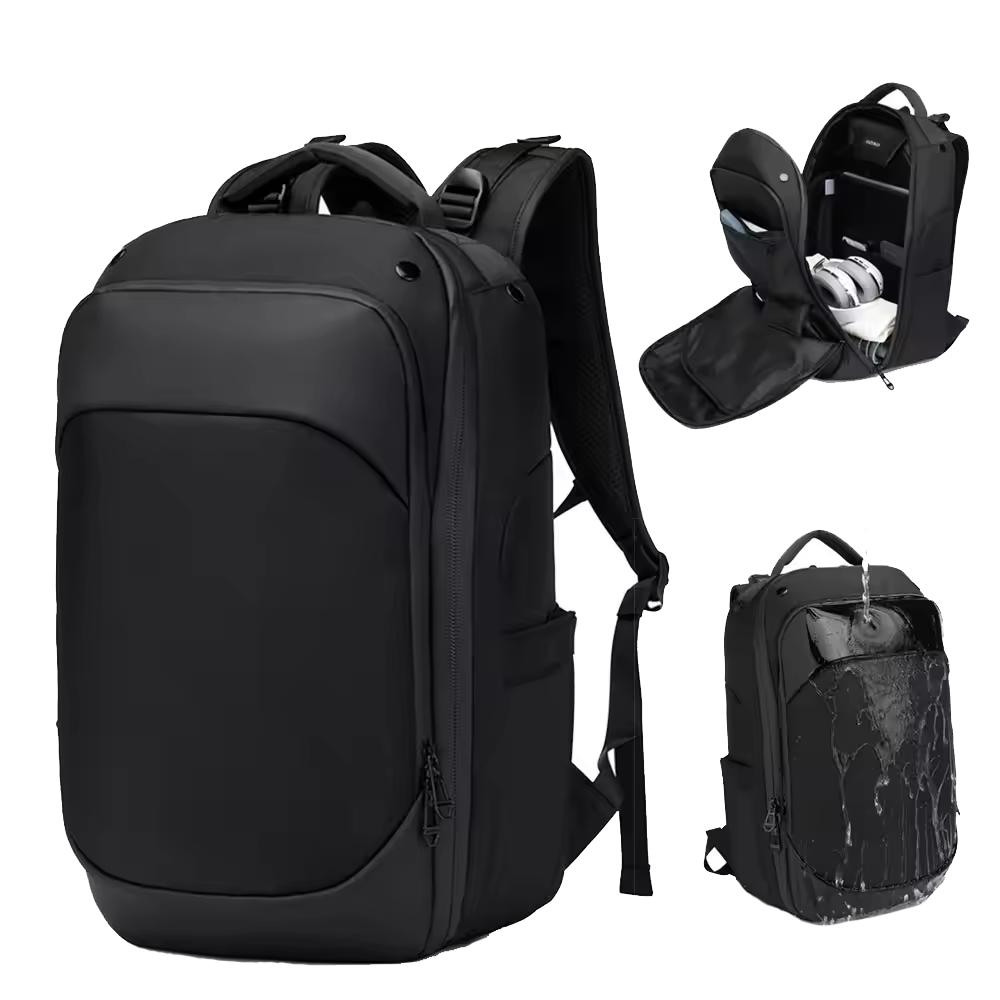 Rucsac Ozuko, compatibil cu laptop 15.6 inch, material oxford impermeabil, 28 L, structura multi-divizata, 46x18x32 cm, negru