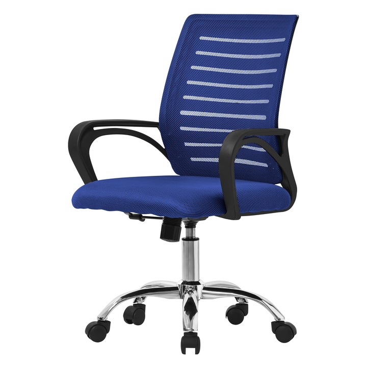 Scaun de birou, ML-Design, albastru, poliester, 59x54x99 cm, rotativ, inaltime reglabila