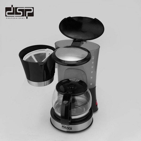 Aparat de cafea cu filtru, DSP, 550W, 600ml, Negru/Argintiu, 21x15x27cm