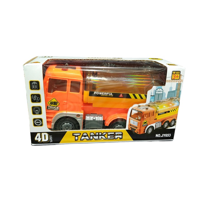 Masinuta electronica Tradesor Mini me LED, portocaliu, pentru copii de 3 ani si peste