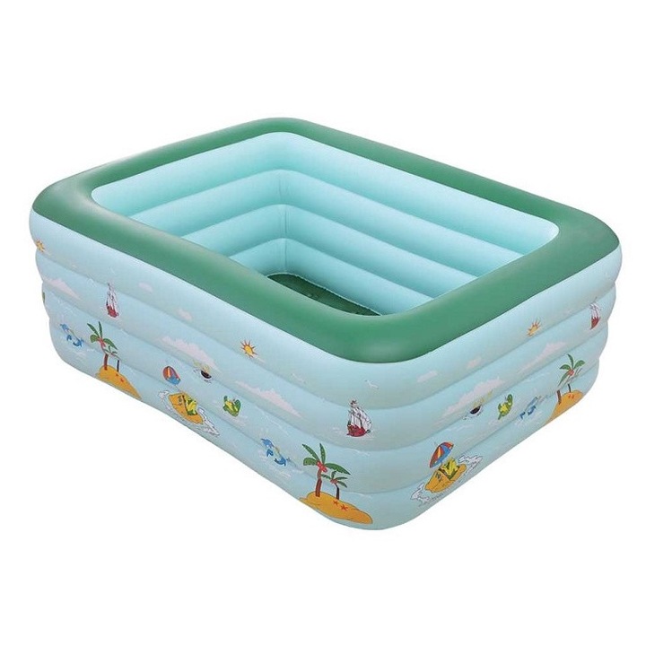 Felfújható gyermekmedence, PVC, 210 x 140 x 70 cm, többszínű