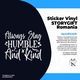 Sticker Exterior cu inimioare cu mesajul care te indeamna sa ramai mereu modest si bun, Vinyl Alb, 90 cm