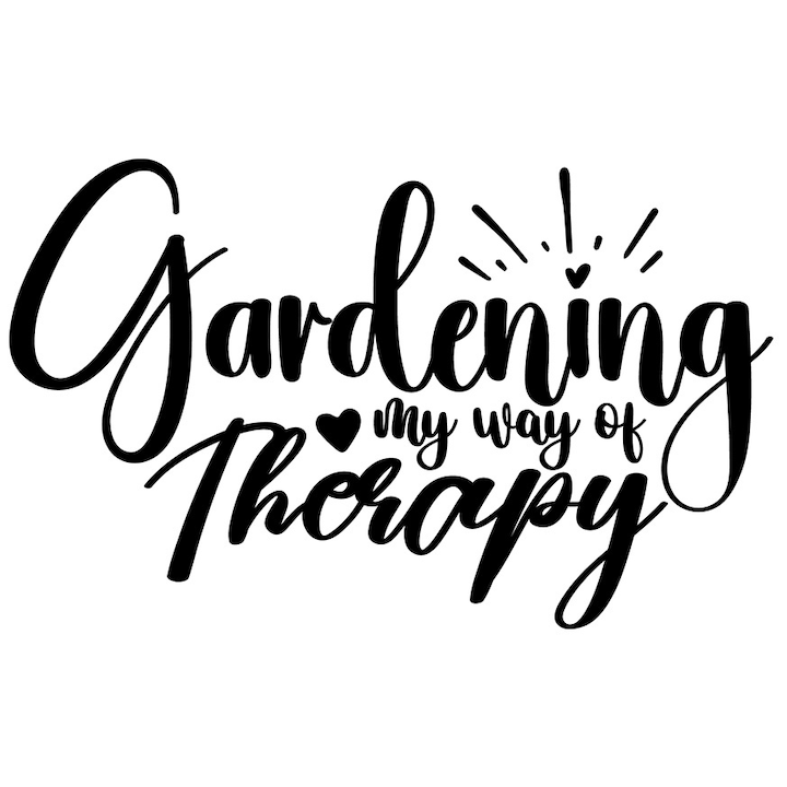 Sticker Exterior pentru cei care gasesc gradinaritul ca fiind o cale de terapie, Vinyl Negru, 20 cm