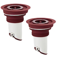Set 2 Filtru Antimiros Canalizare, Minetgnon®, Drenaj Rapid, Bariera Miros, ABS/ Siliconic, pentru Diametru 25-44 mm, Rosu/Alb