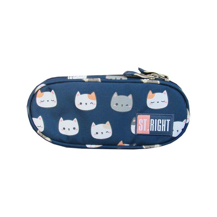 Penar borseta 1 compartiment, 1 extensie, oval, Majewski, Colectia Cute Kitties 2024, PC-01, 20.5x9.5x5 cm